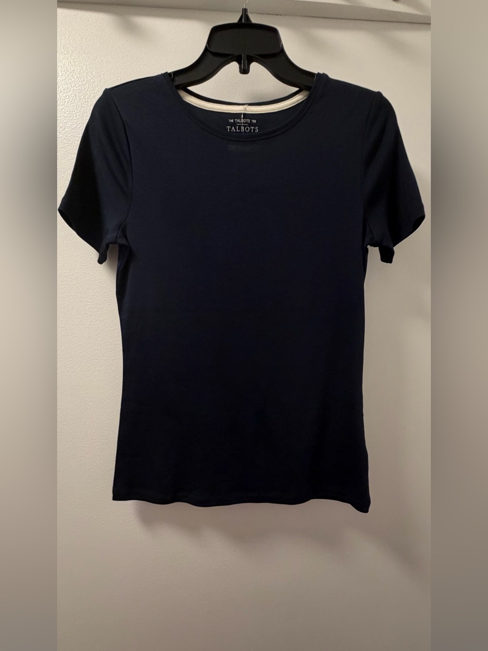 NWT Talbots Navy Pima Cotton Crewneck Tee Size XS